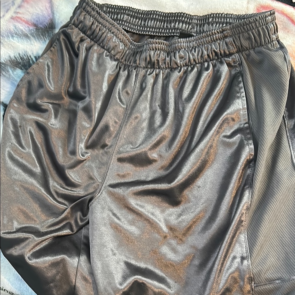 Shiny Black Athletic Shorts